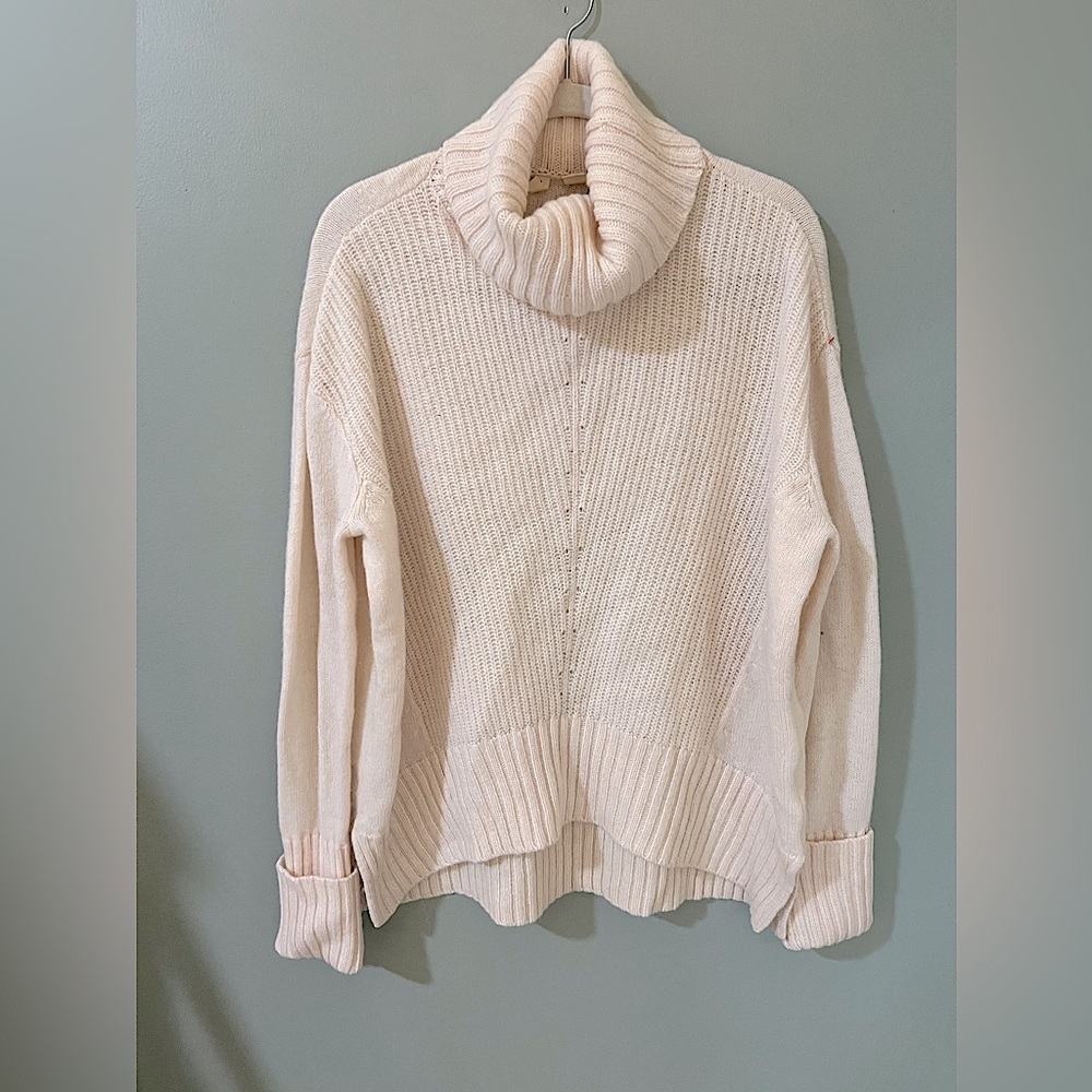 Anthropologie Cream Turtleneck Knit Sweater